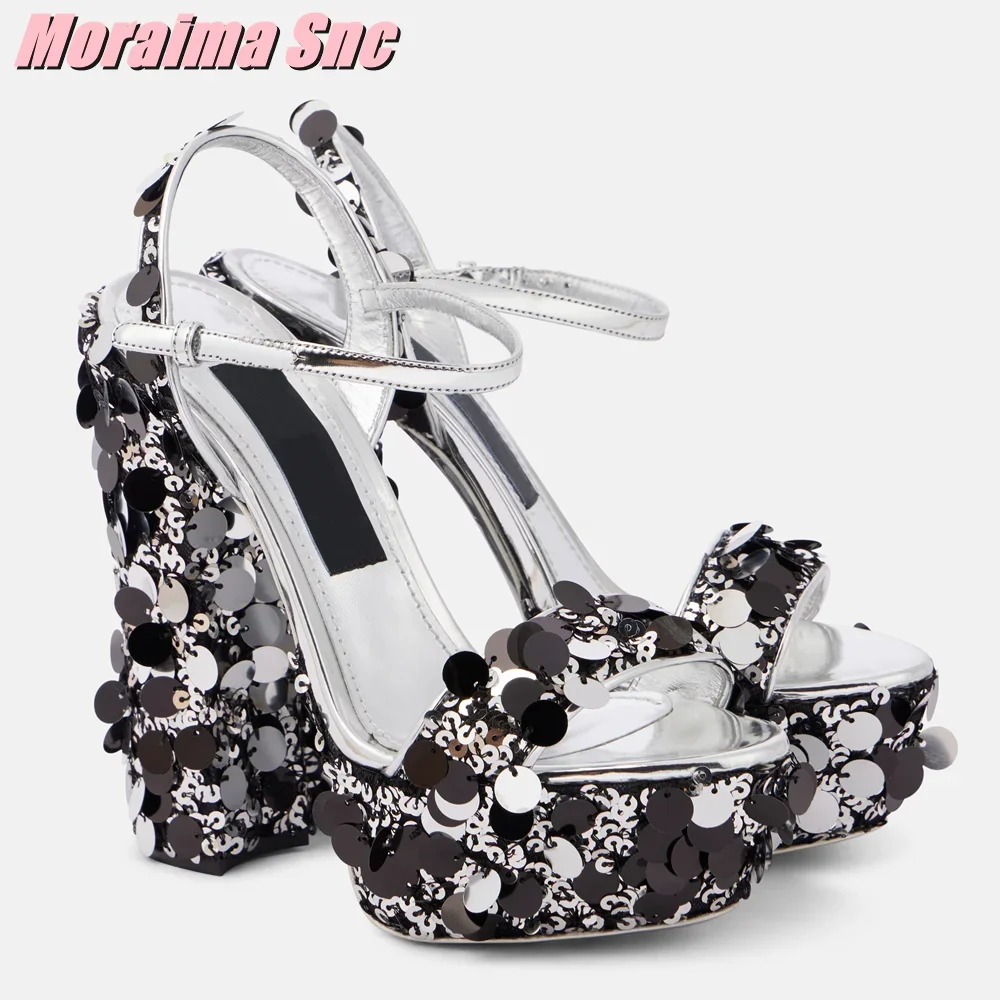 Sequined Bling Platform Sandal - Summer Clothing Stores review and price